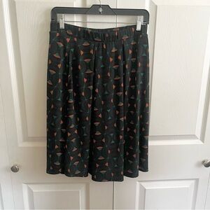 5 for $25! LuLaRoe Green Patterned A-Line Skirt